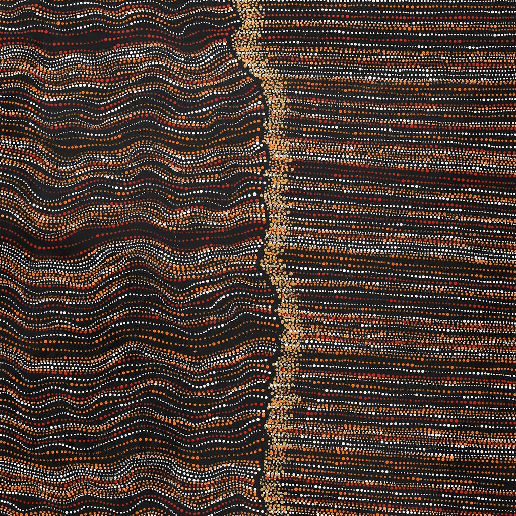 Aboriginal Artwork by Chantelle Nampijinpa Robertson, Ngapa Jukurrpa (Water Dreaming) - Puyurru, 152x76cm