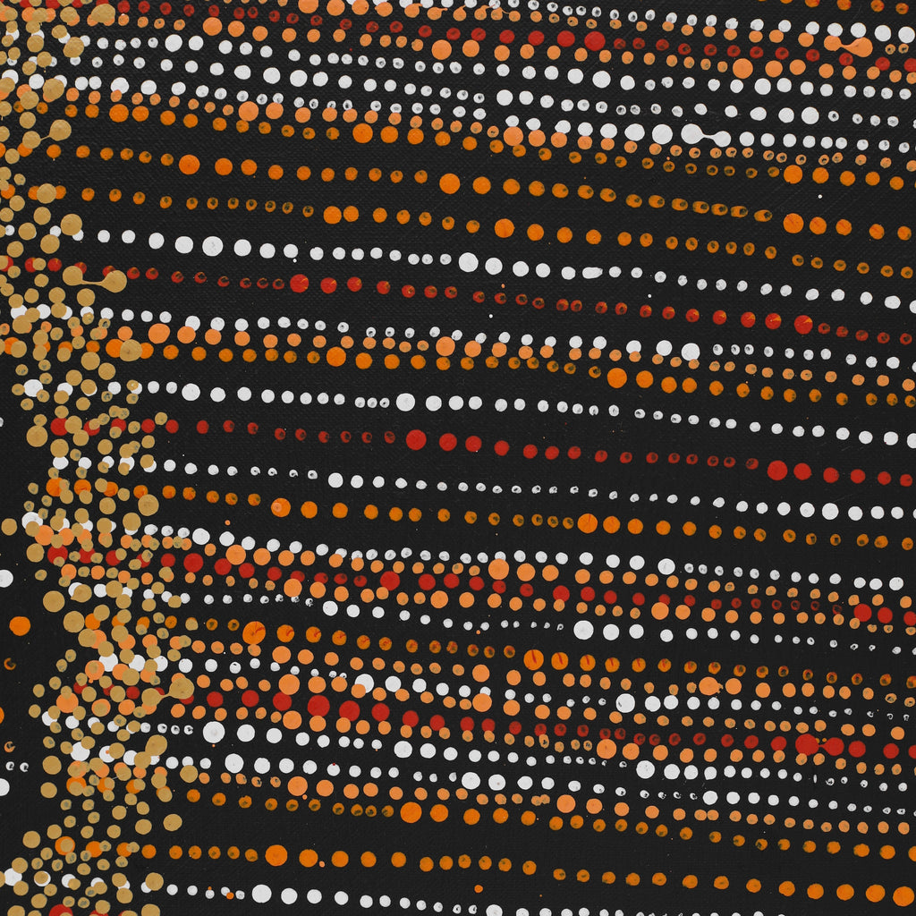 Aboriginal Artwork by Chantelle Nampijinpa Robertson, Ngapa Jukurrpa (Water Dreaming) - Puyurru, 152x76cm