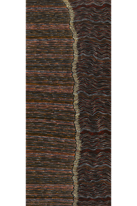 Aboriginal Artwork by Chantelle Nampijinpa Robertson, Ngapa Jukurrpa (Water Dreaming) - Puyurru, 182x76cm