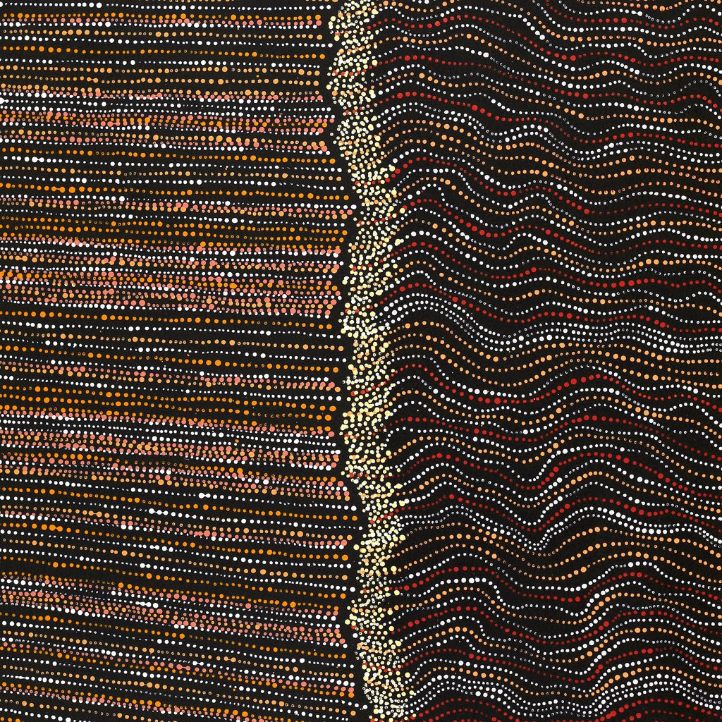 Aboriginal Artwork by Chantelle Nampijinpa Robertson, Ngapa Jukurrpa (Water Dreaming) - Puyurru, 182x76cm