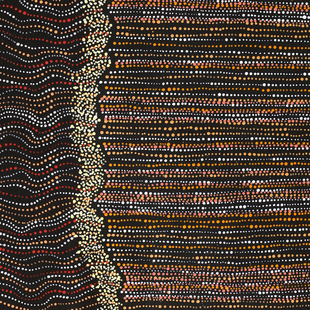 Aboriginal Artwork by Chantelle Nampijinpa Robertson, Ngapa Jukurrpa (Water Dreaming) - Puyurru, 182x76cm