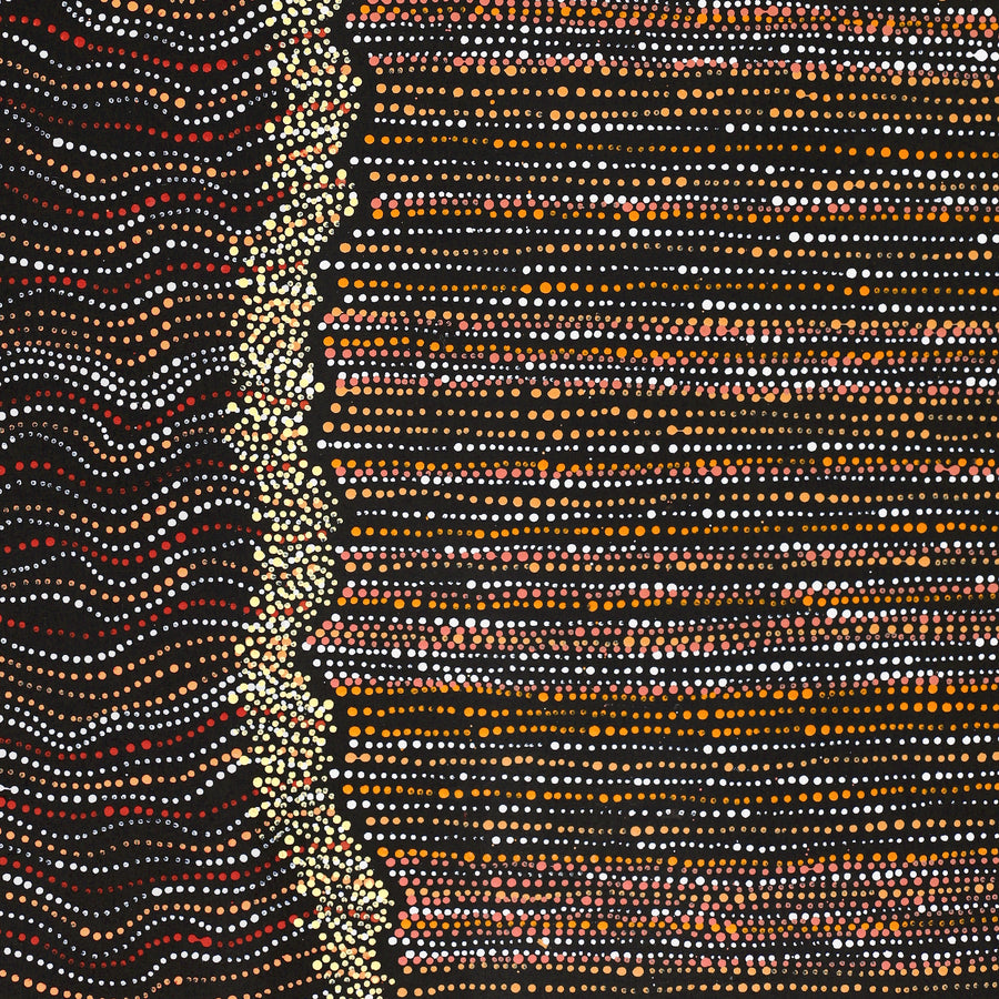 Aboriginal Artwork by Chantelle Nampijinpa Robertson, Ngapa Jukurrpa (Water Dreaming) - Puyurru, 182x76cm