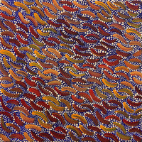 Aboriginal Artwork by Chantelle Nampijinpa Robertson, Ngapa Jukurrpa (Water Dreaming) - Puyurru, 30x30cm