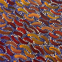 Aboriginal Artwork by Chantelle Nampijinpa Robertson, Ngapa Jukurrpa (Water Dreaming) - Puyurru, 30x30cm