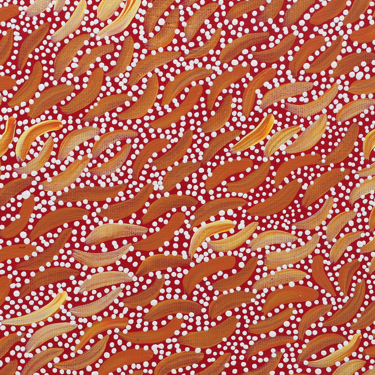 Aboriginal Artwork by Chantelle Nampijinpa Robertson, Ngapa Jukurrpa (Water Dreaming) - Puyurru, 30x30cm
