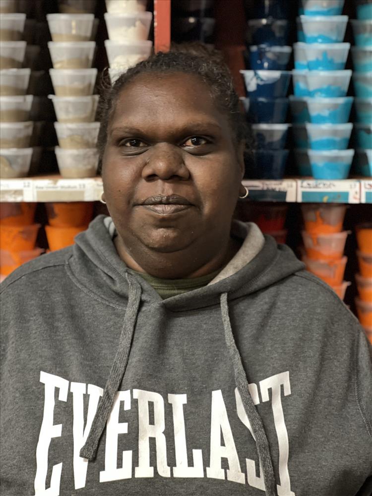 Aboriginal Artwork by Chantelle Nampijinpa Robertson, Ngapa Jukurrpa (Water Dreaming) - Puyurru, 152x122cm