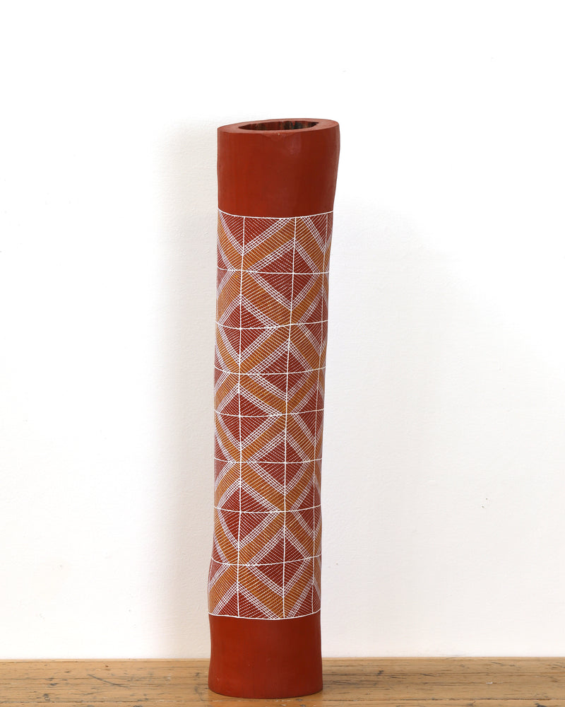 Aboriginal Artwork by Charlie Nangukwirrk Nanguwerr, Lorrkon (Hollow Log), 65cm