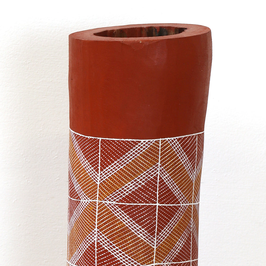 Aboriginal Artwork by Charlie Nangukwirrk Nanguwerr, Lorrkon (Hollow Log), 65cm
