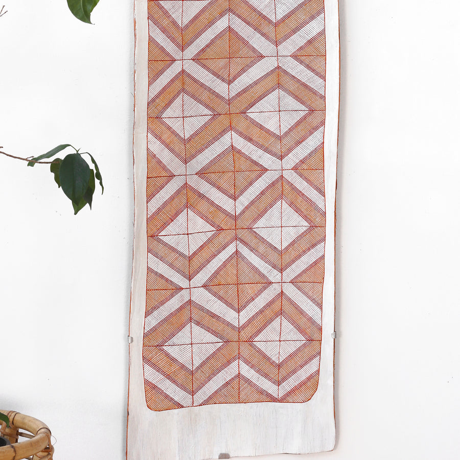 Aboriginal Artwork by Charlie Nangukwirrk Nanguwerr, Wak Wak, 137cm Bark
