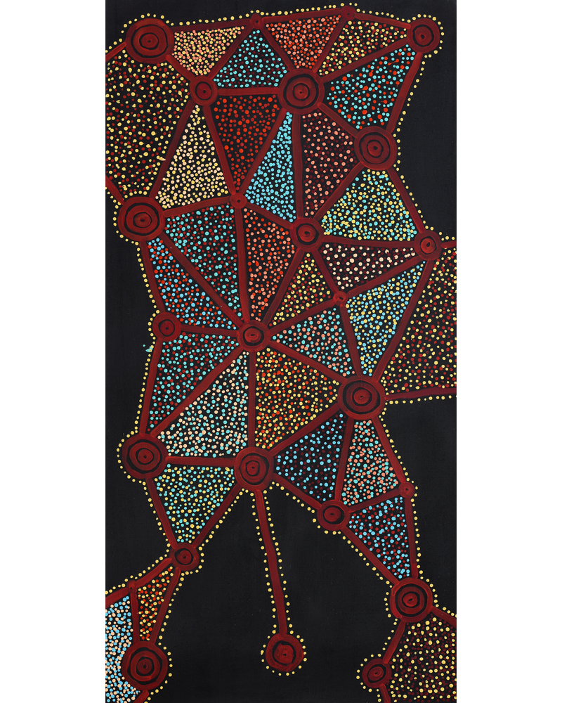 Aboriginal Artwork by Christopher Japangardi Michaels, Ngapa Jukurrpa (Water Dreaming) - Puyurru, 122x61cm