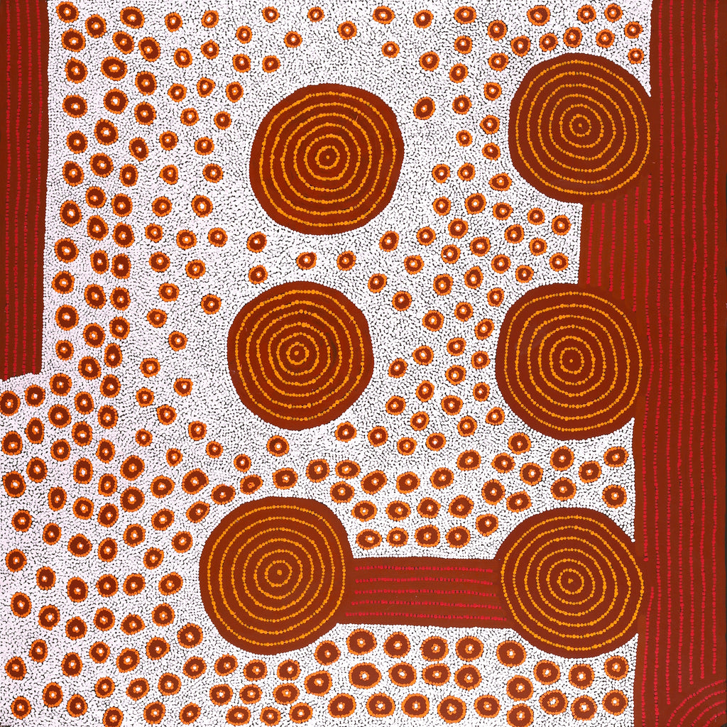 Aboriginal Art by Christine Nungarrayi Brown, Karnta Jukurrpa (Womens Dreaming), 107x107cm - ART ARK®