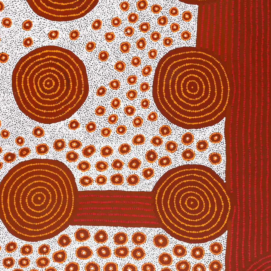 Aboriginal Artwork by Christine Nungarrayi Brown, Karnta Jukurrpa (Womens Dreaming), 107x107cm