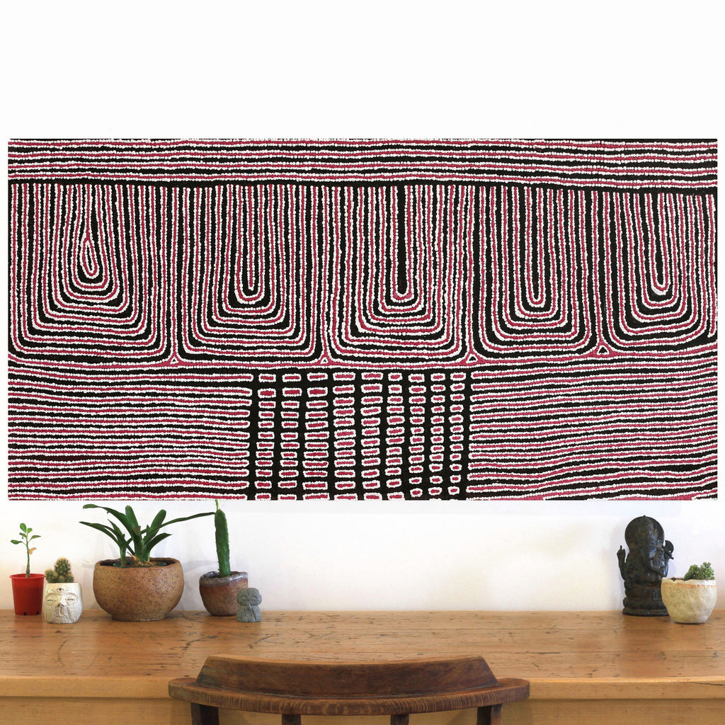 Aboriginal Artwork by Christine Nungarrayi Brown, Karnta Jukurrpa (Womens Dreaming), 122x61cm