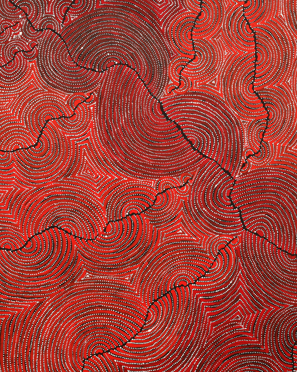 Aboriginal Artwork by Christine Nakamarra Curtis, Mina Mina Jukurrpa, 122x107cm