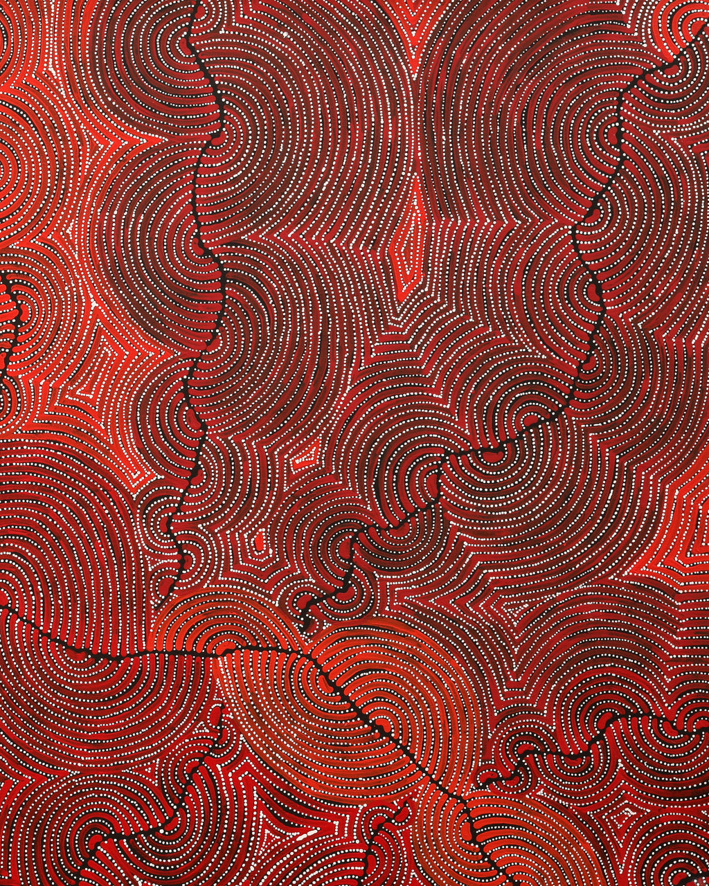 Aboriginal Artwork by Christine Nakamarra Curtis, Mina Mina Jukurrpa, 122x107cm