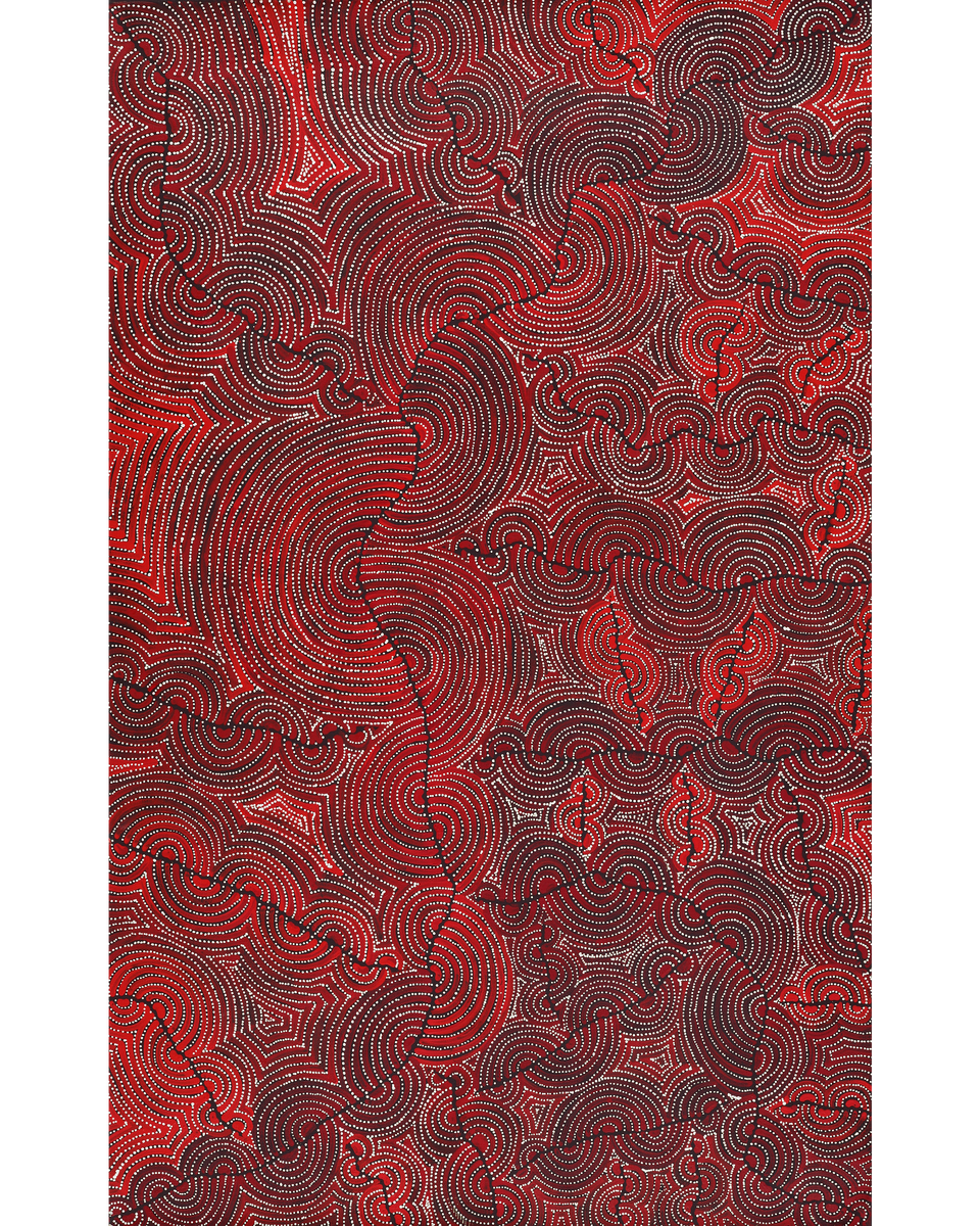 Aboriginal Artwork by Christine Nakamarra Curtis, Mina Mina Jukurrpa, 122x76cm