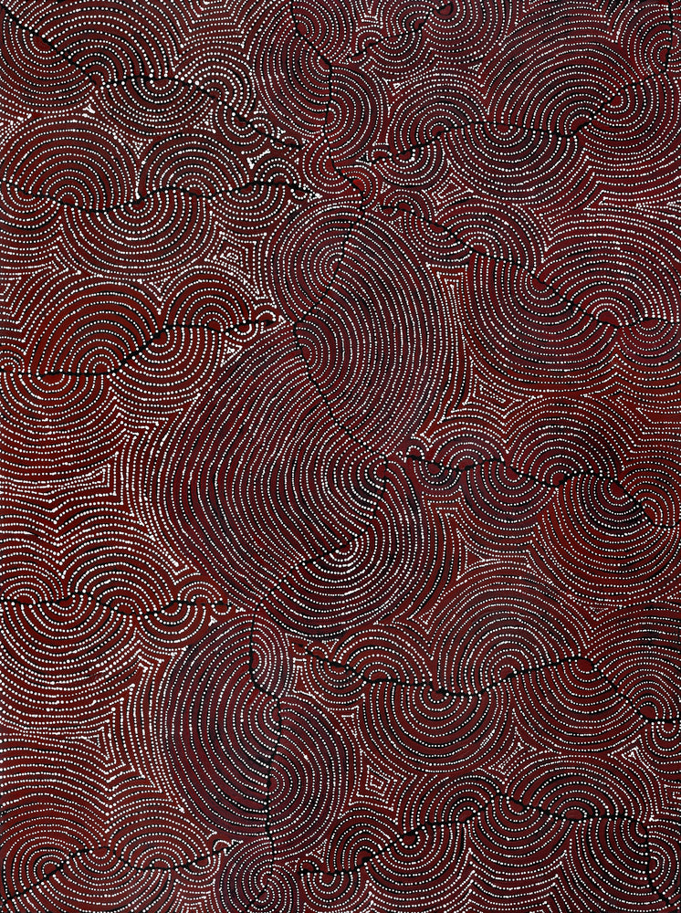 Aboriginal Artwork by Christine Nakamarra Curtis, Mina Mina Jukurrpa, 122x91cm