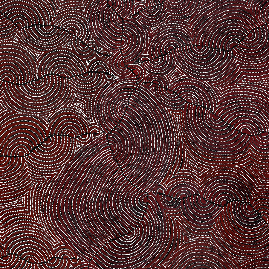 Aboriginal Artwork by Christine Nakamarra Curtis, Mina Mina Jukurrpa, 122x91cm