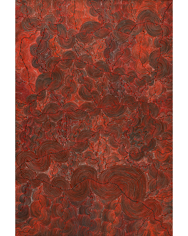Aboriginal Artwork by Christine Nakamarra Curtis, Mina Mina Jukurrpa, 183x122cm