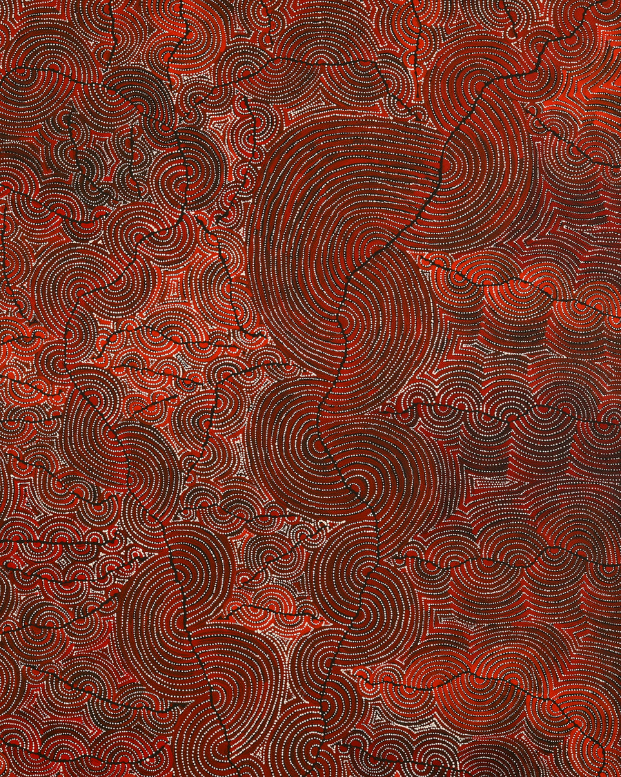 Aboriginal Artwork by Christine Nakamarra Curtis, Mina Mina Jukurrpa, 183x122cm
