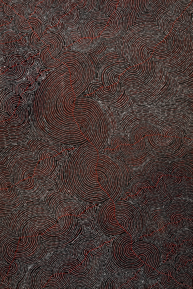 Aboriginal Artwork by Christine Nakamarra Curtis, Mina Mina Jukurrpa, 183x122cm
