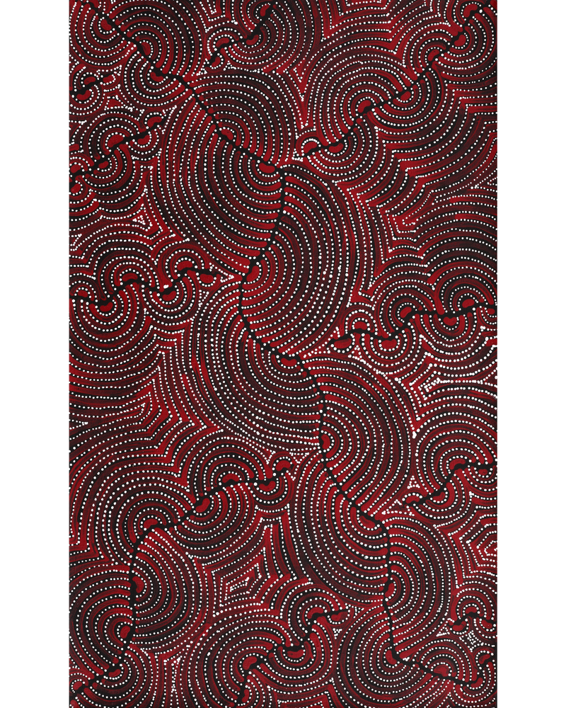 Aboriginal Artwork by Christine Nakamarra Curtis, Mina Mina Jukurrpa, 76x46cm