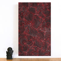 Aboriginal Artwork by Christine Nakamarra Curtis, Mina Mina Jukurrpa, 76x46cm