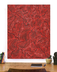 Aboriginal Artwork by Christine Nakamarra Curtis, Mina Mina Jukurrpa, 76x61cm