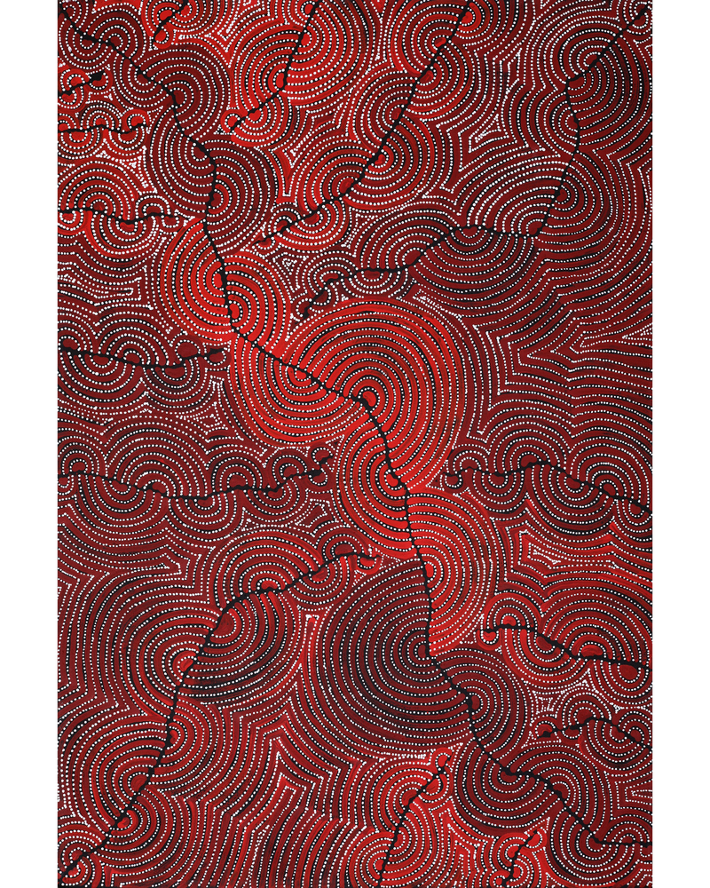 Aboriginal Artwork by Christine Nakamarra Curtis, Mina Mina Jukurrpa, 91x61cm