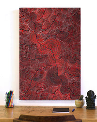 Aboriginal Artwork by Christine Nakamarra Curtis, Mina Mina Jukurrpa, 91x61cm