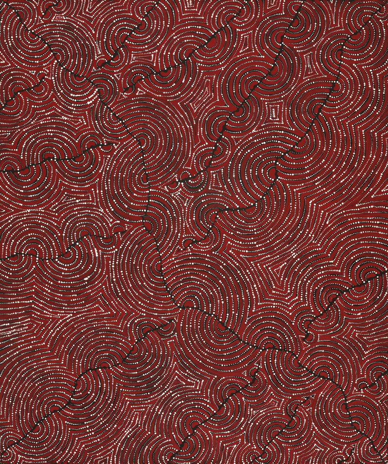 Aboriginal Artwork by Christine Nakamarra Curtis, Mina Mina Jukurrpa, 91x76cm