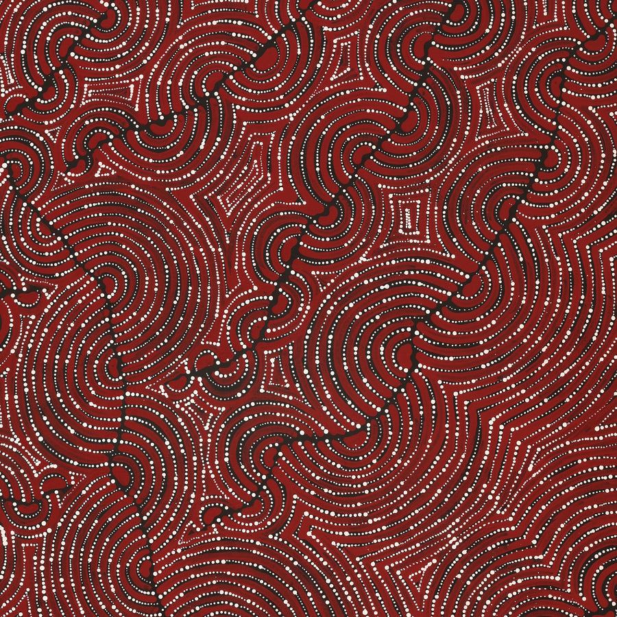 Aboriginal Artwork by Christine Nakamarra Curtis, Mina Mina Jukurrpa, 91x76cm