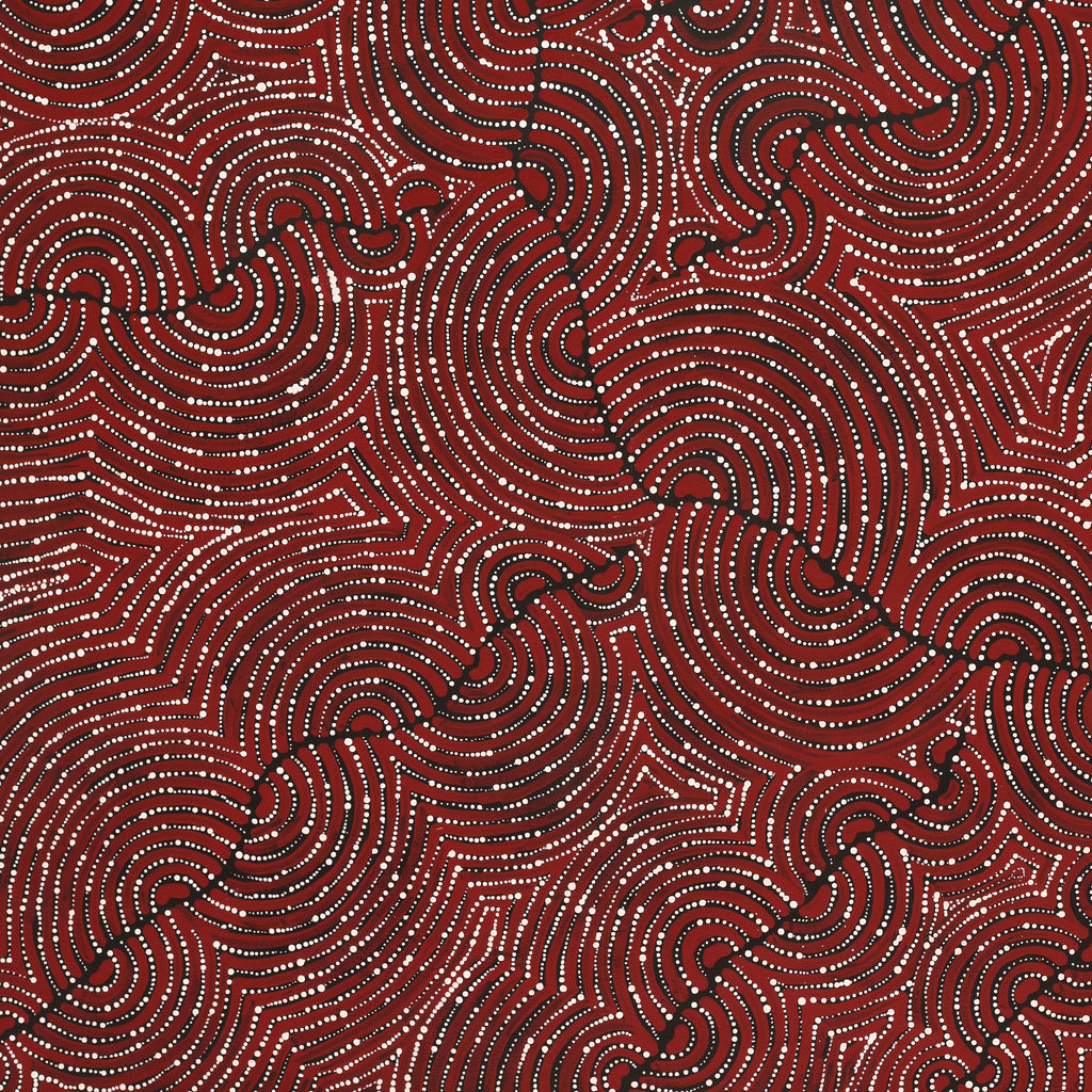 Aboriginal Artwork by Christine Nakamarra Curtis, Mina Mina Jukurrpa, 91x76cm
