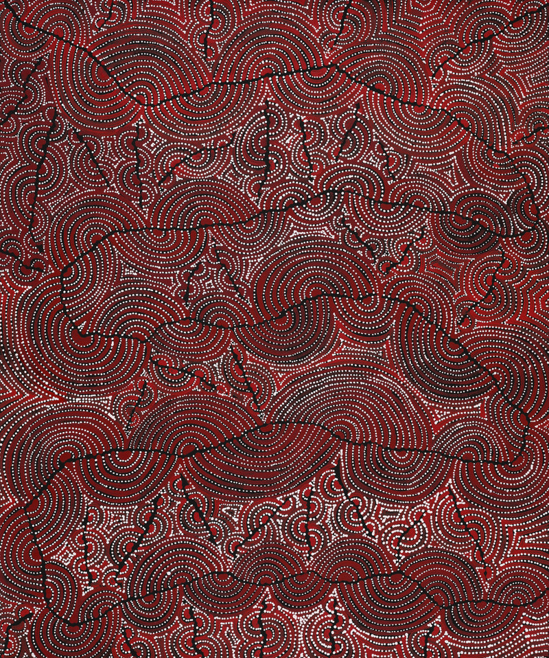 Aboriginal Artwork by Christine Nakamarra Curtis, Mina Mina Jukurrpa, 91x76cm