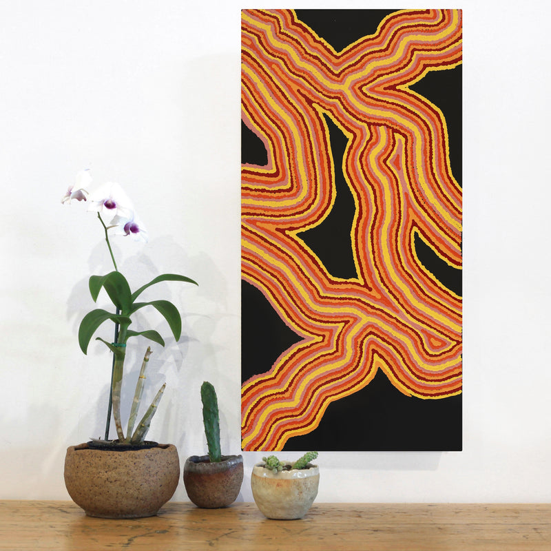 Aboriginal Artwork by Christine Dunnett, Walka, 61x30cm