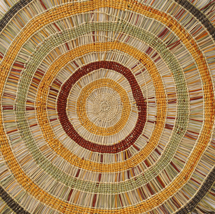 Aboriginal Artwork by Christine Ganyiwuy, Woven Mat, 90cm