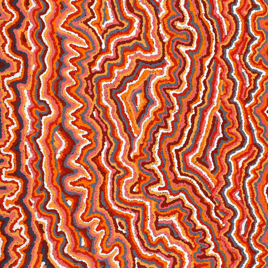 Aboriginal Artwork by Christine Nakamarra Curtis, Mina Mina Jukurrpa, 91x61cm