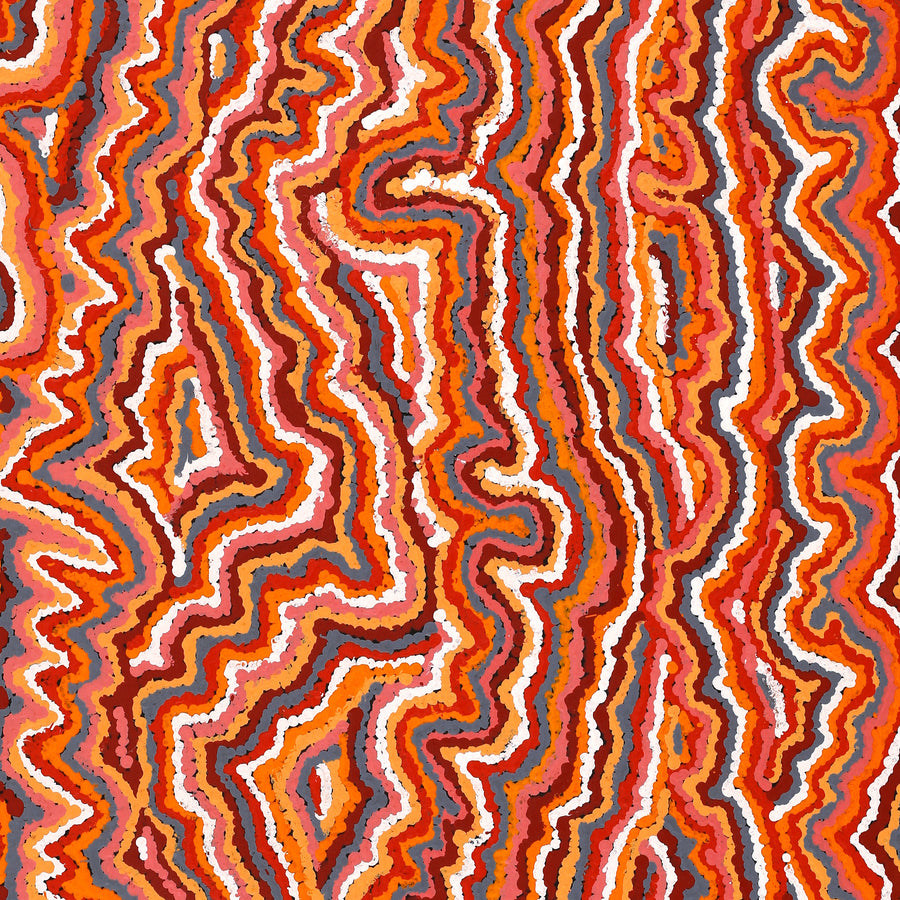 Aboriginal Artwork by Christine Nakamarra Curtis, Mina Mina Jukurrpa, 91x61cm