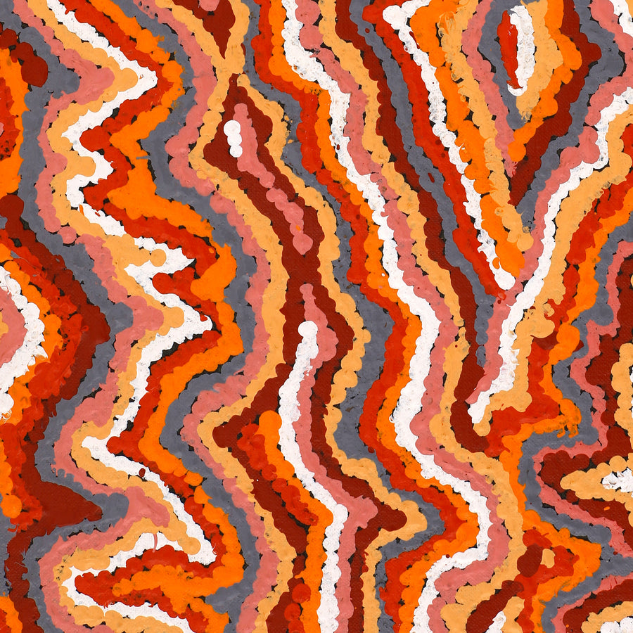 Aboriginal Artwork by Christine Nakamarra Curtis, Mina Mina Jukurrpa, 91x61cm