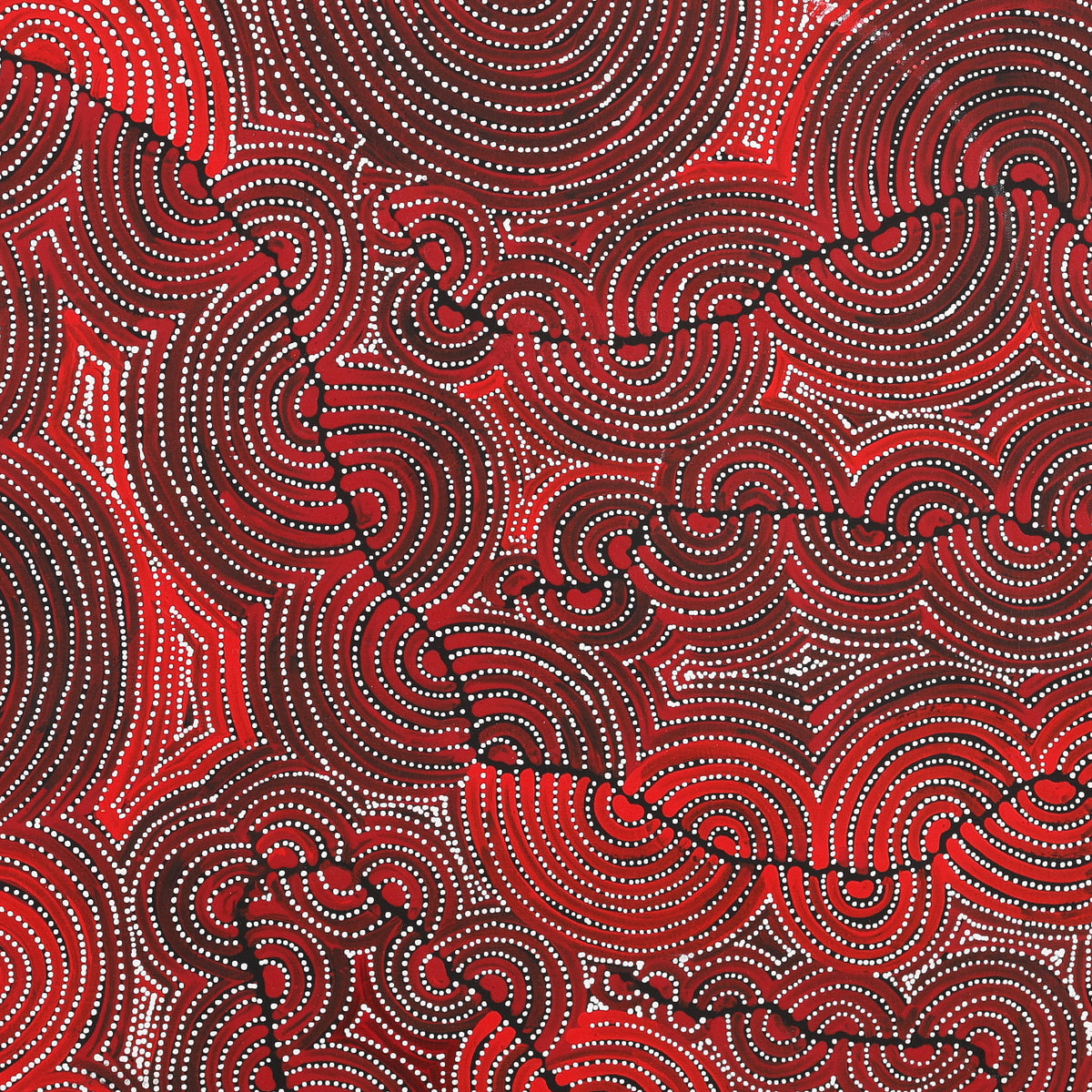 Aboriginal Art by Christine Nakamarra Curtis, Mina Mina Jukurrpa, 91x91cm - ART ARK®