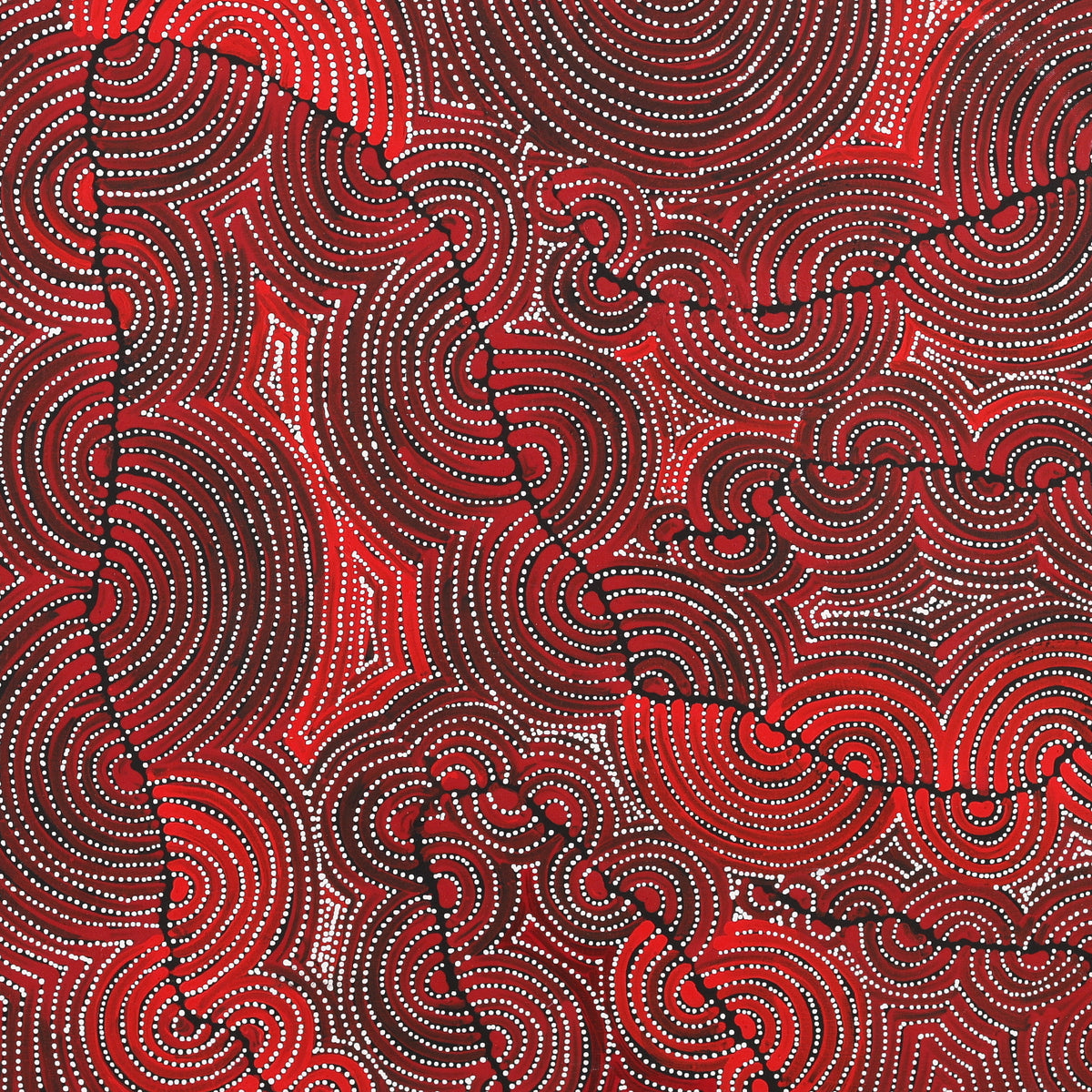 Aboriginal Artwork by Christine Nakamarra Curtis, Mina Mina Jukurrpa, 91x91cm