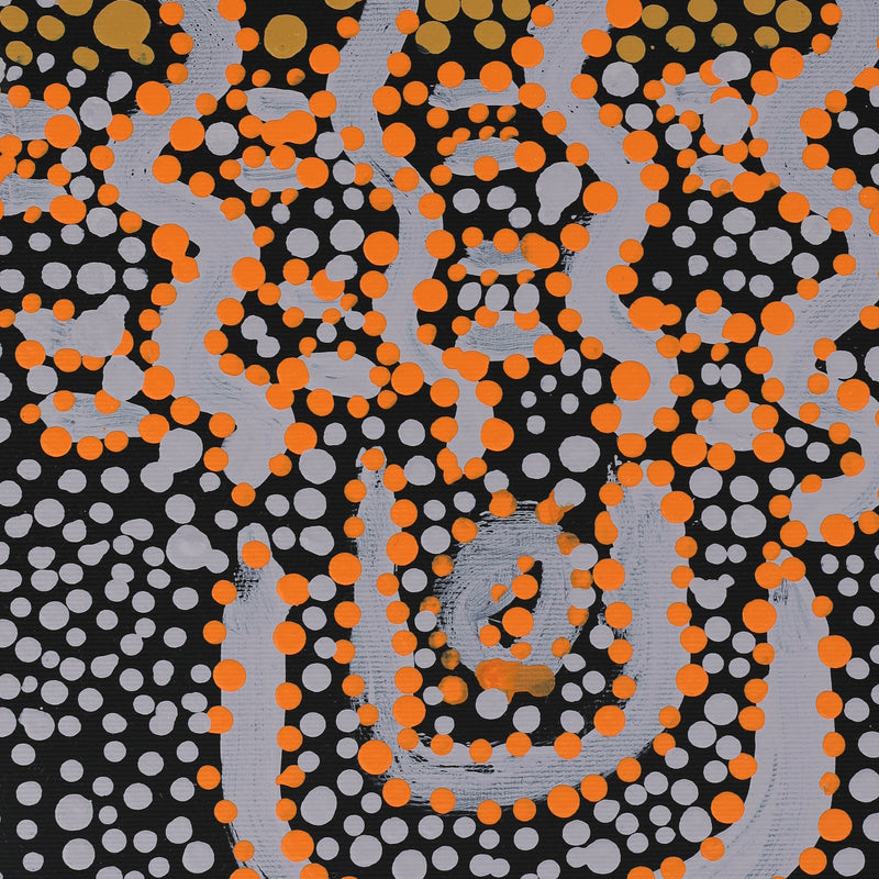 Aboriginal Artwork by Clancy Jangala Watson, Ngapa Jukurrpa (Water Dreaming) - Puyurru, 30x30cm