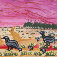 Aboriginal Artwork by Clara Inkamala, Emu Dreaming, 26x17cm