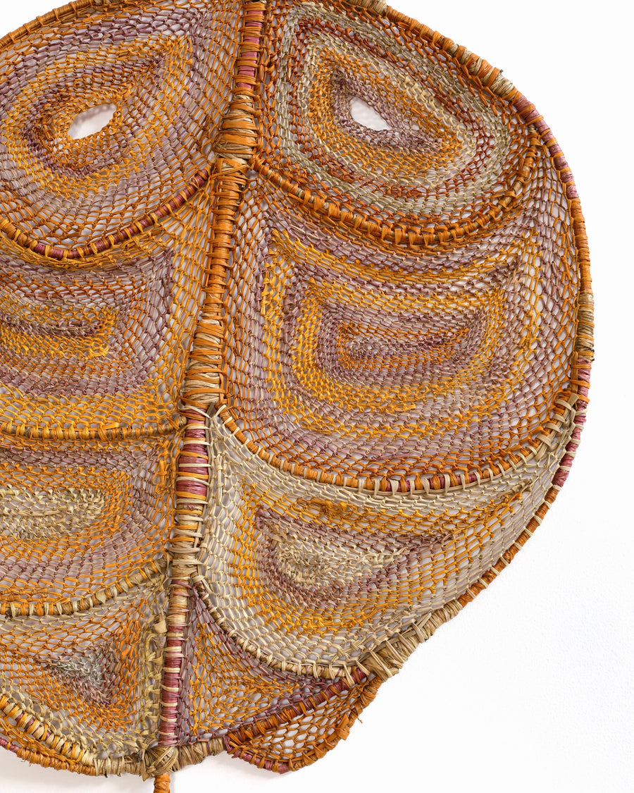 Aboriginal Artwork by Clara Larabidiwanga, Nawarlah - Brown River Stingray, 103x49cm