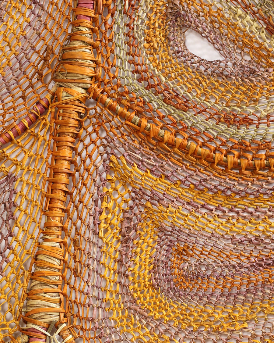 Aboriginal Artwork by Clara Larabidiwanga, Nawarlah - Brown River Stingray, 103x49cm