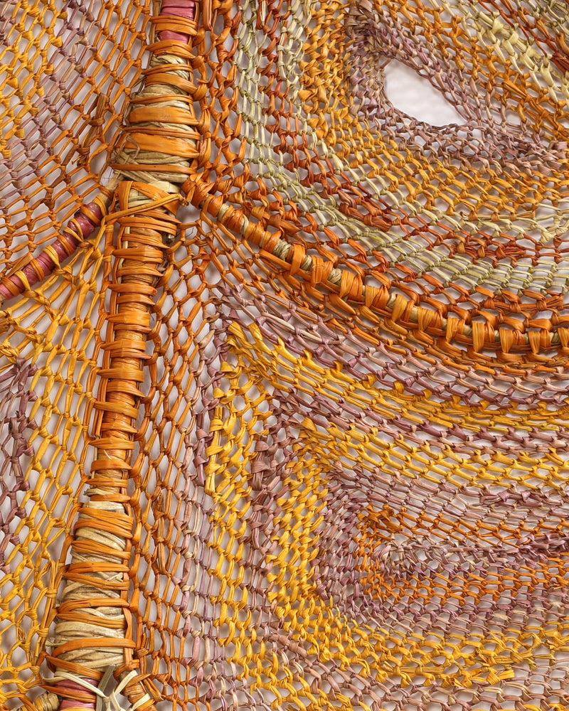 Aboriginal Artwork by Clara Larabidiwanga, Nawarlah - Brown River Stingray, 103x49cm