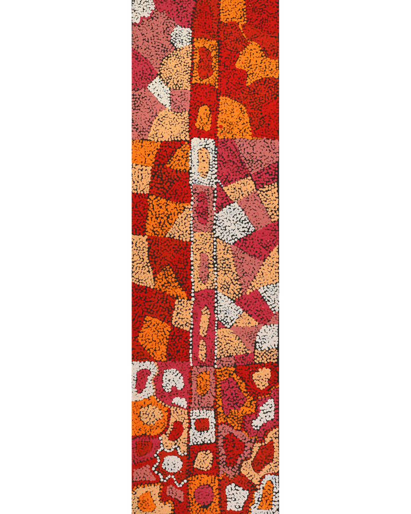 Aboriginal Artwork by Clarissa Nangala Williams, Ngapa Jukurrpa (Water Dreaming) - Puyurru, 107x30cm