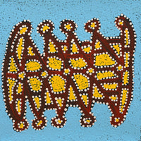 Aboriginal Artwork by Clarissa Nangala Williams, Ngapa Jukurrpa (Water Dreaming) - Puyurru, 30x30cm