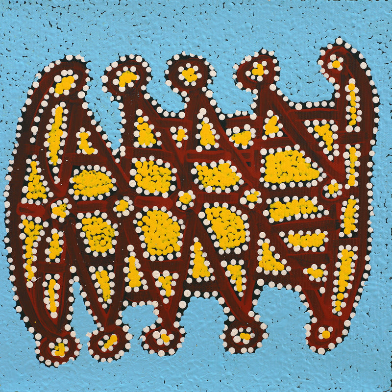 Aboriginal Artwork by Clarissa Nangala Williams, Ngapa Jukurrpa (Water Dreaming) - Puyurru, 30x30cm