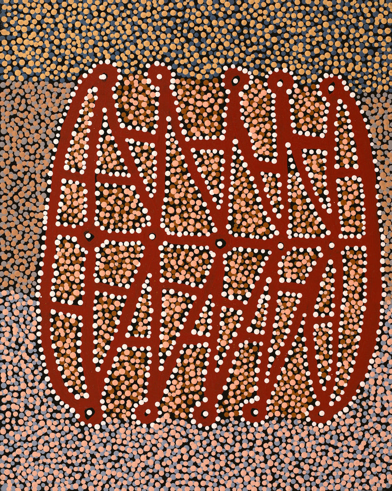 Aboriginal Artwork by Clarissa Nangala Williams, Ngapa Jukurrpa (Water Dreaming) - Puyurru, 50x40cm